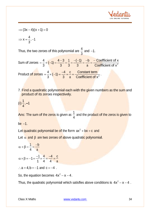 Important Questions of CBSE class 10 Mathematics