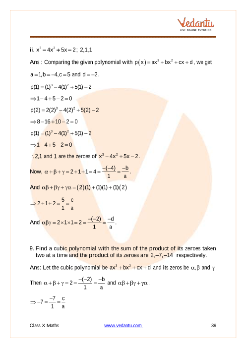 Important Questions of CBSE class 10 Mathematics