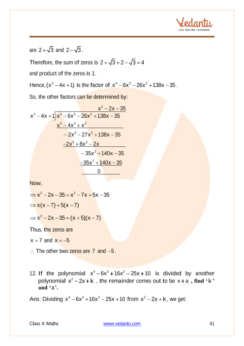 Important Questions of CBSE class 10 Mathematics