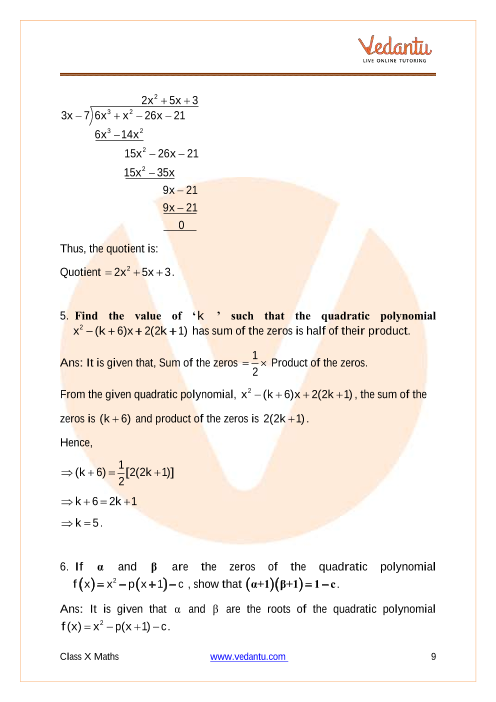 Important Questions of CBSE class 10 Mathematics