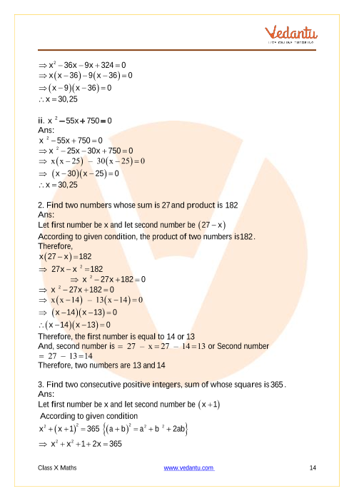 Important Questions of CBSE class 10 Mathematics