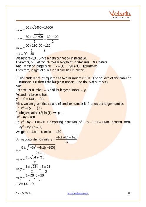 Important Questions of CBSE class 10 Mathematics