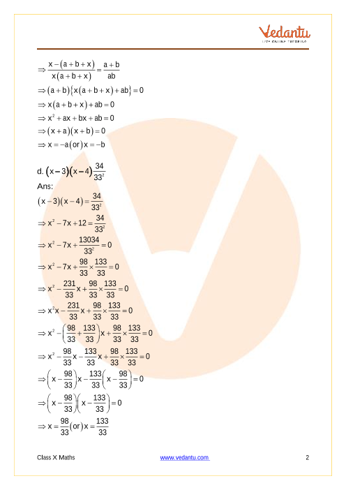 Important Questions of CBSE class 10 Mathematics