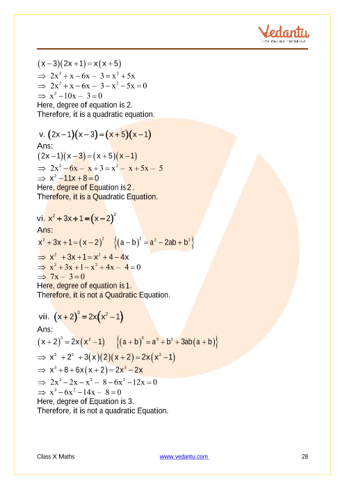 Important Questions of CBSE class 10 Mathematics