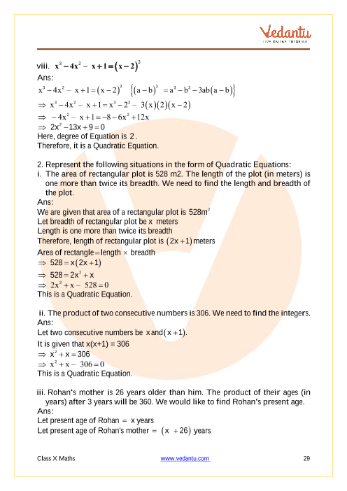 Important Questions of CBSE class 10 Mathematics