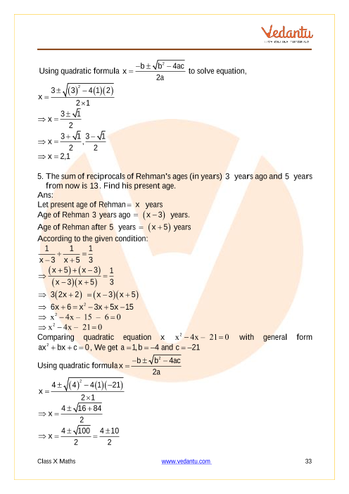 Important Questions of CBSE class 10 Mathematics