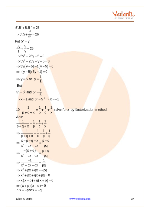 Important Questions of CBSE class 10 Mathematics