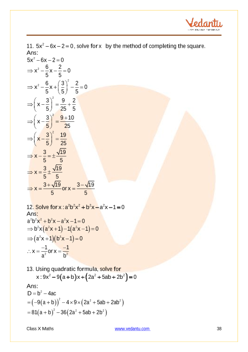 Important Questions of CBSE class 10 Mathematics