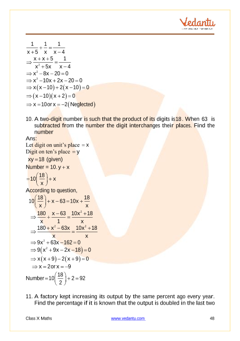 Important Questions of CBSE class 10 Mathematics