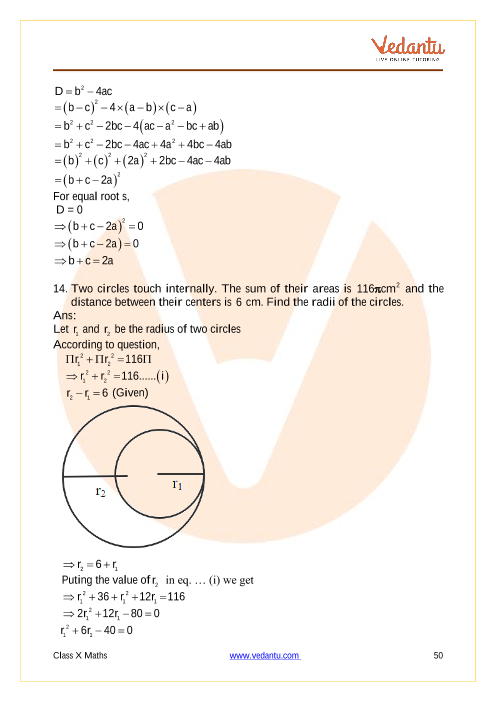 Important Questions of CBSE class 10 Mathematics