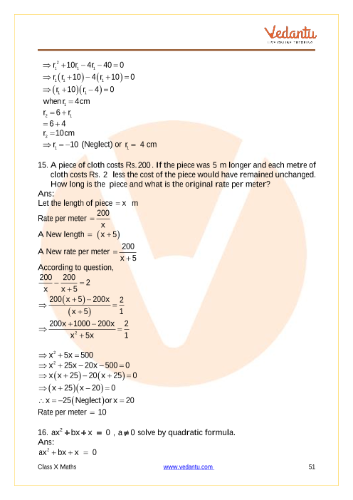 Important Questions of CBSE class 10 Mathematics