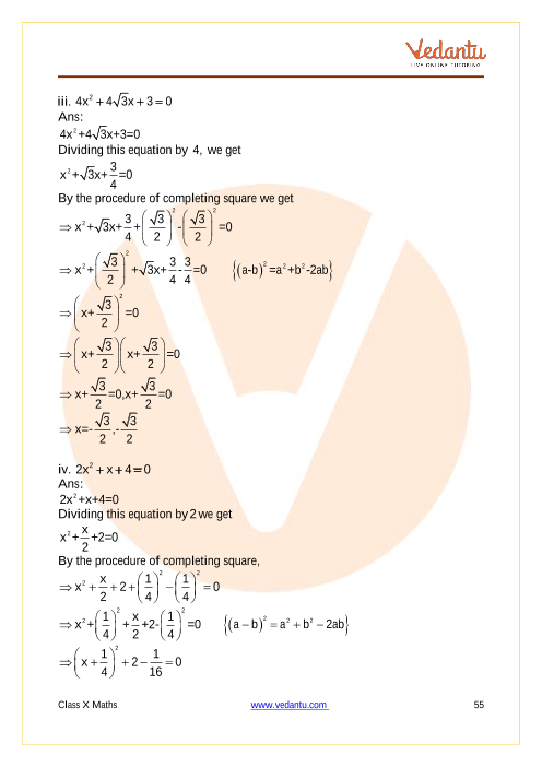 Important Questions of CBSE class 10 Mathematics