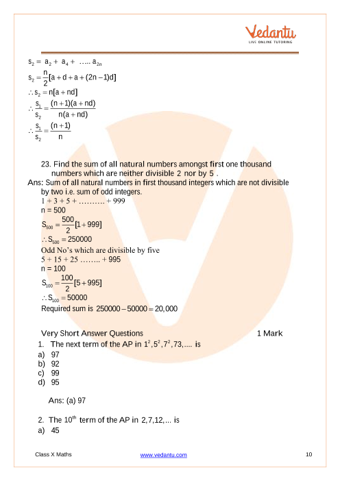 Important Questions of CBSE class 10 Mathematics