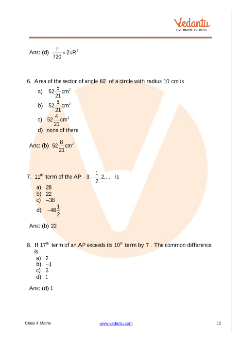 Important Questions of CBSE class 10 Mathematics