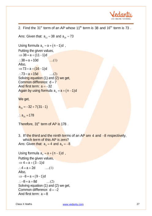 Important Questions of CBSE class 10 Mathematics