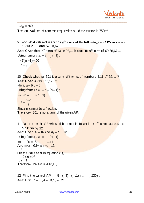 Important Questions of CBSE class 10 Mathematics