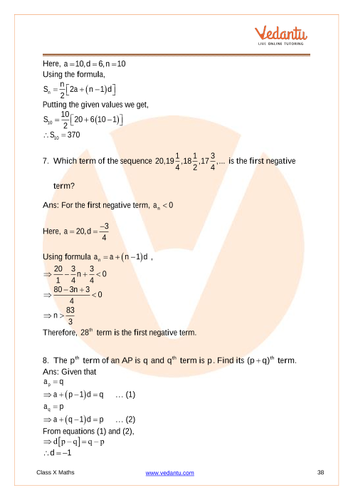 Important Questions of CBSE class 10 Mathematics