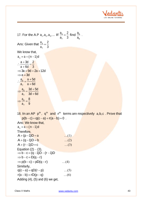 Important Questions of CBSE class 10 Mathematics