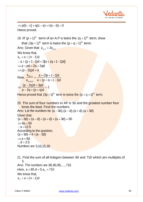 Important Questions of CBSE class 10 Mathematics