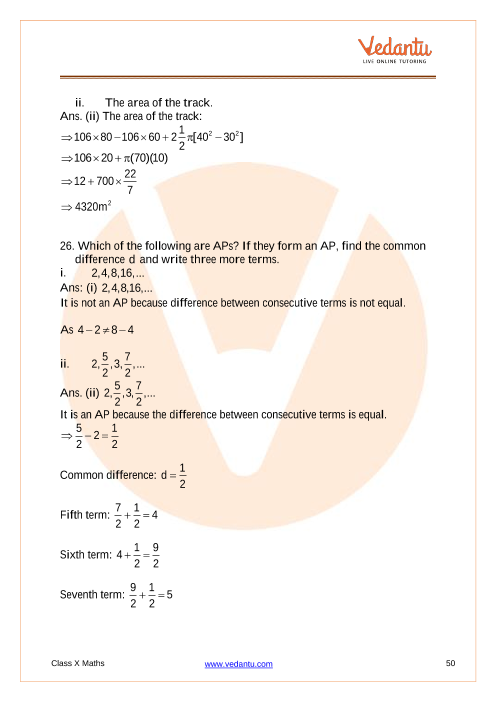 Important Questions of CBSE class 10 Mathematics