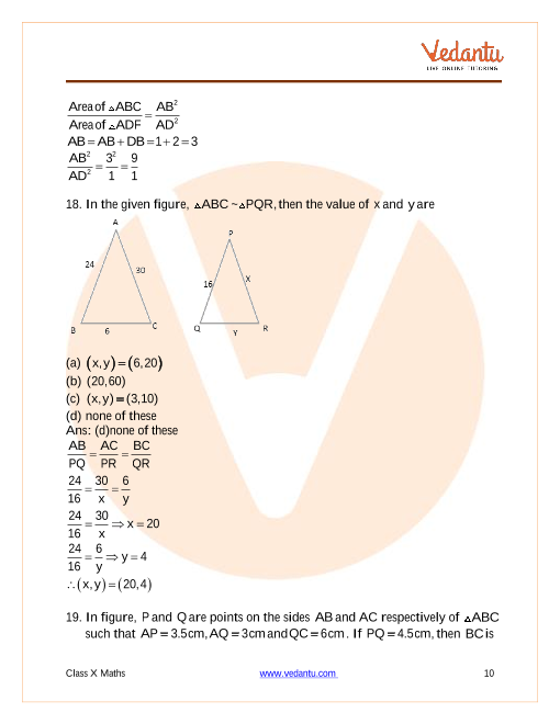 Important Questions of CBSE class 10 Mathematics