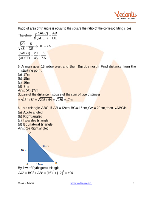 Important Questions of CBSE class 10 Mathematics