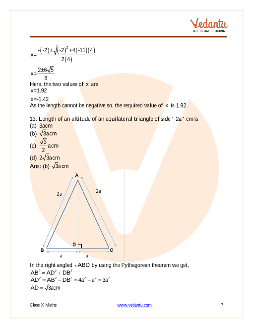 Important Questions of CBSE class 10 Mathematics