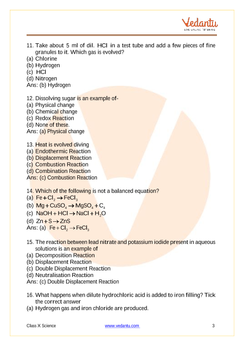 CBSE Class 10 Science - Chapter 1 - Chemical Reactions And Equations ...