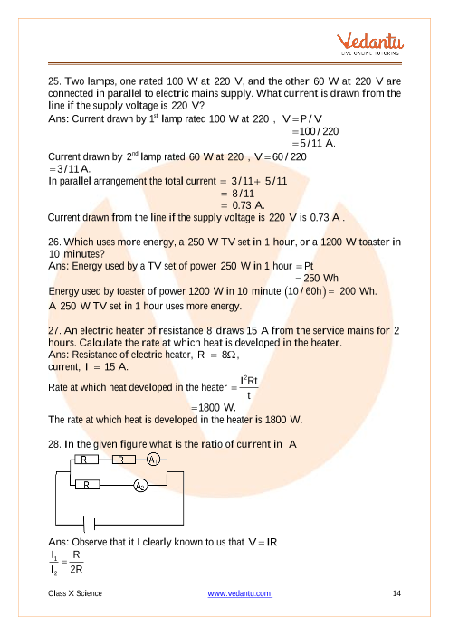 Important Questions of CBSE class 10 Science