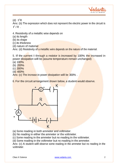 Important Questions of CBSE class 10 Science