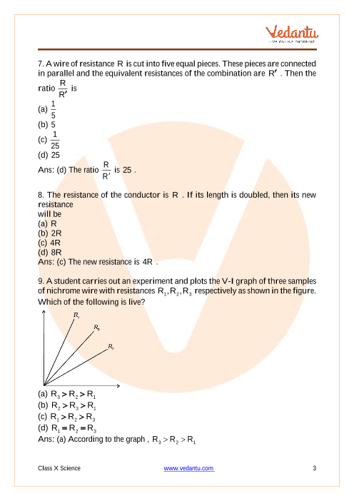 Important Questions of CBSE class 10 Science