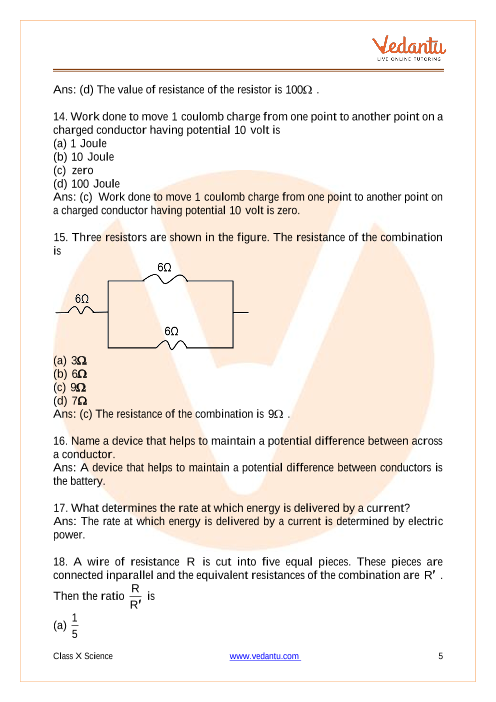 Important Questions of CBSE class 10 Science