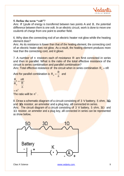 Important Questions of CBSE class 10 Science