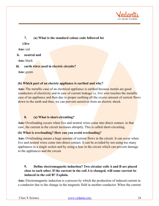 Important Questions of CBSE class 10 Science