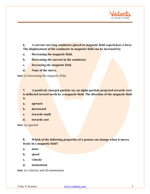 Important Questions of CBSE class 10 Science