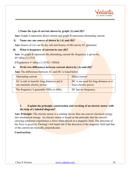 Important Questions of CBSE class 10 Science