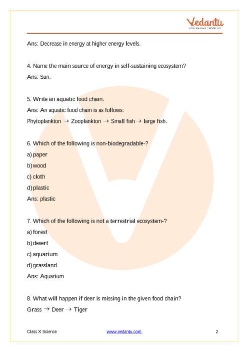 Important Questions of CBSE class 10 Science