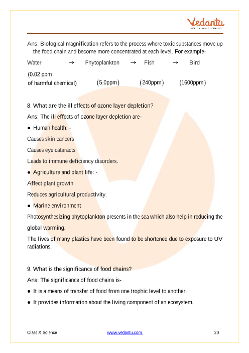 Important Questions of CBSE class 10 Science