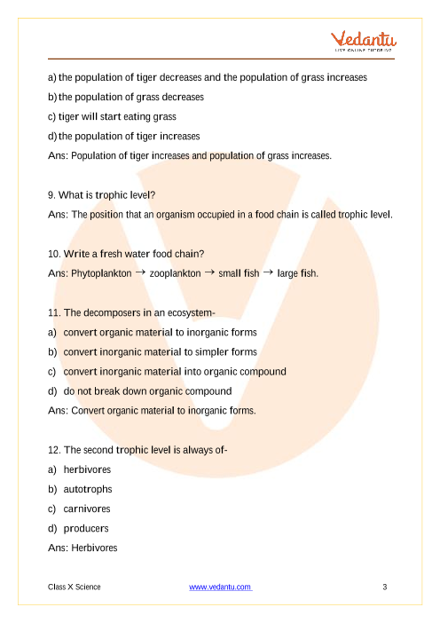 Important Questions of CBSE class 10 Science