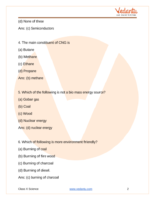 Important Questions of CBSE class 10 Science