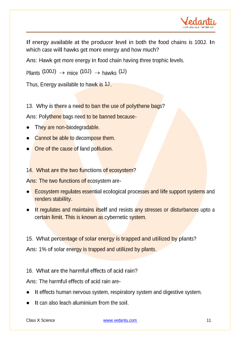 Important Questions of CBSE class 10 Science