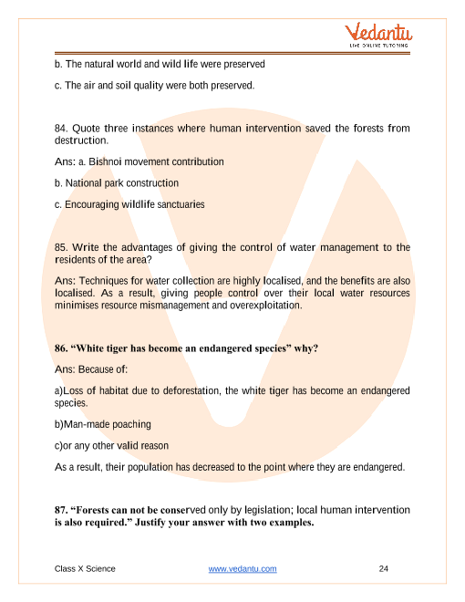 Important Questions of CBSE class 10 Science