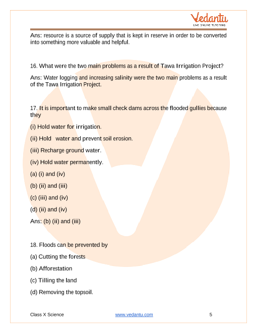 Important Questions of CBSE class 10 Science