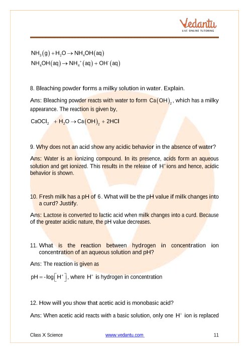 Important Questions of CBSE class 10 Science