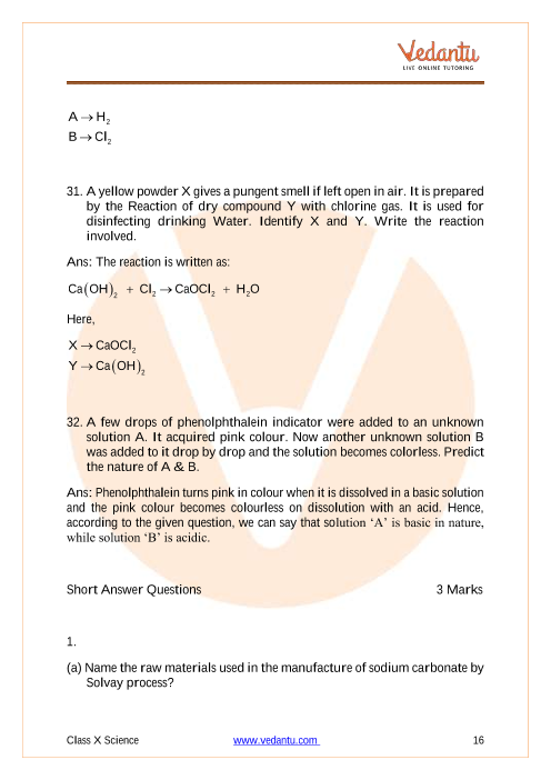 Important Questions of CBSE class 10 Science