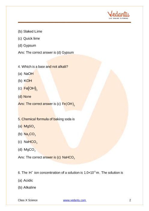 Important Questions of CBSE class 10 Science