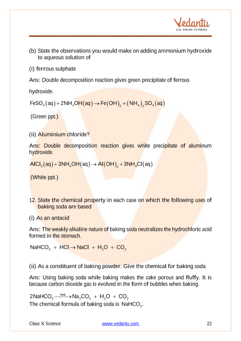 Important Questions of CBSE class 10 Science