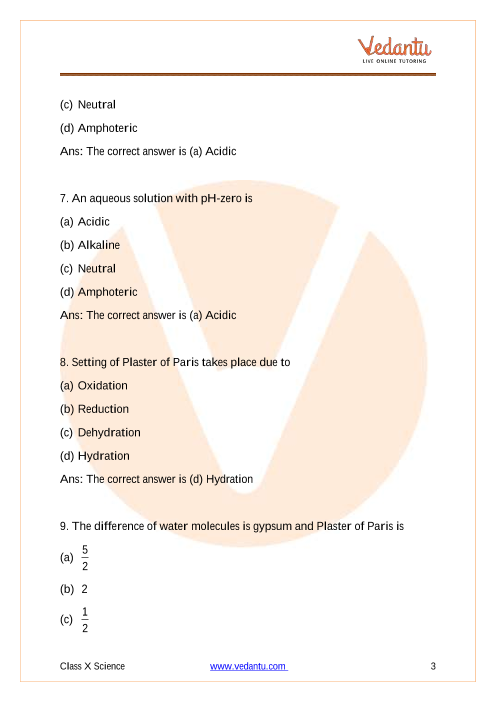 Important Questions of CBSE class 10 Science