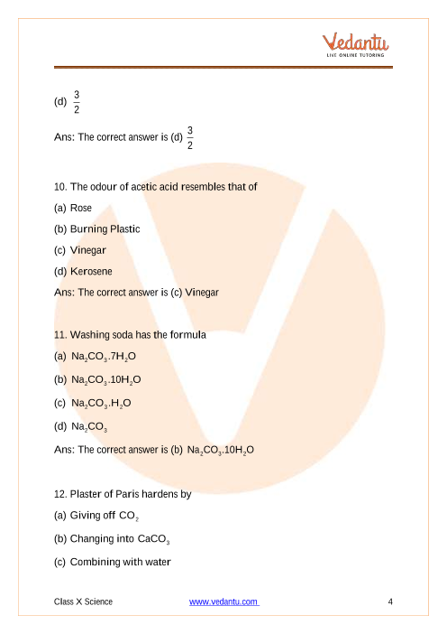 Important Questions of CBSE class 10 Science