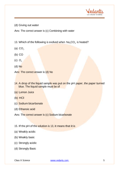 Important Questions of CBSE class 10 Science